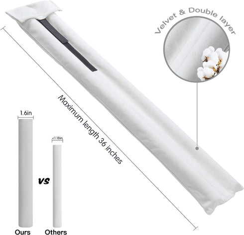 GDHOMM 30"-36" Door Draft Stopper, Weather Stripping Door Seal Adjustable Bottom Gap Filler, Blocks Noise, Cold Air