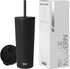 Simple Modern Insulated Tumbler with Lid and Straw, 24oz Iced Coffee Cup, Midnight Black