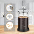 Mini French Press Coffee Maker, 12 oz / 350 ml, 304 Stainless Steel Grilles, Borosilicate Glass, 2 Filter Screens,
