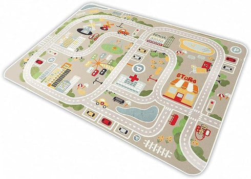 IKITOT Kid Rug Carpet Playmat for Toy Cars and TrainPlay Area Rug with