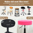 Dia.11-13" Pink,1 Count) SINOSSO Bar Stool Cover, Super Soft Velvet Round Stretchy Washable Dustproof Slipcover