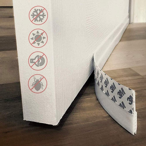 Under Door Draft Stopper, 39" Seal for Exterior/Interior Doors, Soundproof Dustyproof Weather Stripping, 2 Pack