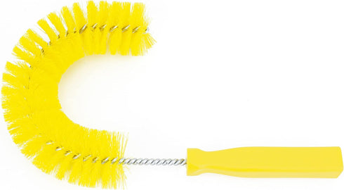 SPARTA Plastic Hook Dusting Brush, Clean-In-Place, Galvanized Wire with Threaded Hole for Dusting Surface of Curved Drains and Pipes, 11.5 Inch Length, Yellow by SPARTA