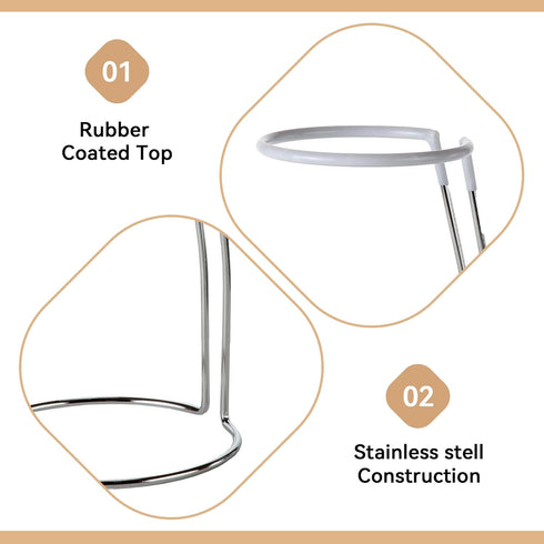 Lily's Home Wine Decanter Drying Stand with Rubber Coated Top, Includes Cleaning Brush for Standard Decanters