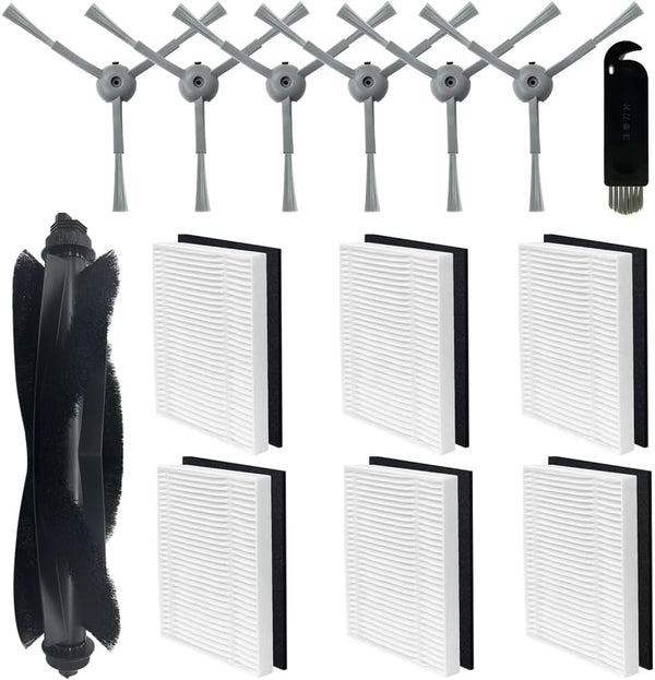 14 PCS Replacement Parts for Eufy L60, L50 Robot Vacuum Accessories Kit: 1 Main Roller Brush, 6 Side Brushes
