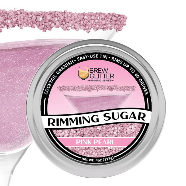 Brew Glitter - Pink Rimming Sugar (4oz, 1x Bar Tin) Cocktail Garnish