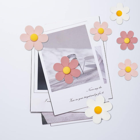 18 Pcs Flower Refrigerator Magnets, Cute Pink Refrigerator Magnets for Whiteboard, Girls Locker Magnets