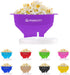 Collapsible Silicone Popcorn Popper Bowl with Lid and Handles, Microwave Safe (Purple)