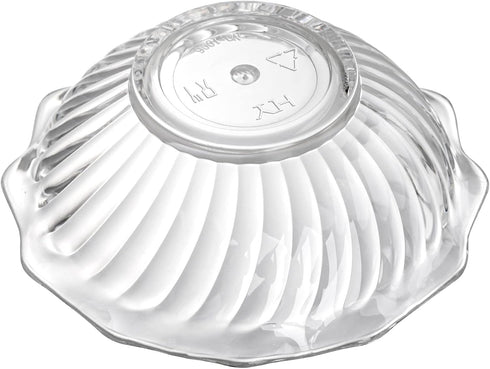 Elsjoy Set of 12 Plastic Dessert Bowls - 7 Oz Clear Mini Snack Bowls, 4.7 Inch Stackable for Ice Cream, Candy