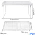 NiHome 4-Pack Stackable Plastic Kitchen Storage Shelf, Foldable Rack for Counter Cabinet Pantry, White
