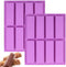 2 Pcs Large Rectangle Silicone Mold - Cereal Bar Molds, 8 Cavities Energy Bar Maker Baking Pan, 10.5 x 8.35 x 0.8 Inch
