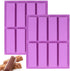 2 Pcs Large Rectangle Silicone Mold - Cereal Bar Molds, 8 Cavities Energy Bar Maker Baking Pan, 10.5 x 8.35 x 0.8 Inch