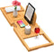 Premium Bamboo Bathtub Tray Caddy - Expandable Bath Tray Table for Most Bathtubs