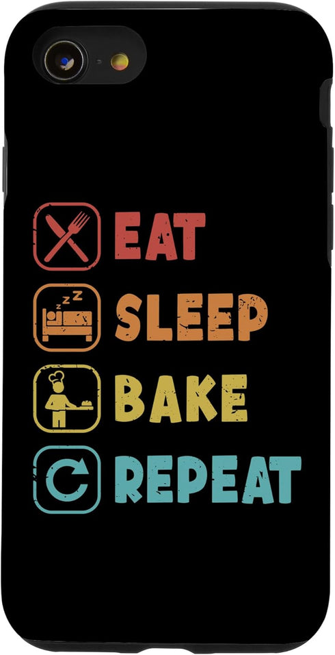 Eat Sleep Bake Repeat Bread Maker Case for iPhone SE (2020) / 7 / 8 - Bread Baker