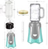 OVENTE Electric Personal Portable Blender, 18 Ounce Drink Mixer with Glass Jar and Stainless Steel Blades (Turquoise)