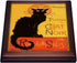 3dRose Le Chat Noir Trivet with Ceramic Tile, 8 by 8", Black Cat, Brown