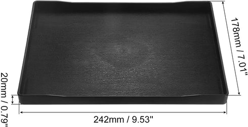 7" 9.5" uxcell Serving Tray Small Black Mini Tray x Plastic Rectangular Wooden Serving Trays Decorative Ottoman Platter