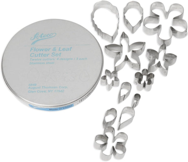 Ateco 12pc Stainless Steel Flower & Leaf Cutter Set