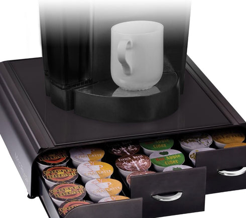 Mind Reader Single Serve Coffee Organizer with 3 Drawers, 36 Capacity, Black