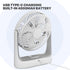 Mollie 6-Inch Small Rechargeable USB Desk Fan, Battery Operated with Speeds for Home Office Bedroom, Portable Cooling