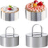 Uncle Jack 4 Pieces Round Cake Ring Molds - Stainless Steel Cake Ring Mold with Pusher for Baking Pastry, Mousse