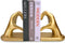 Kityemo Gold Decorative Bookends for Shelves, Heart Hands Book Ends Sculpture Aesthetic Decor