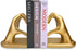 Kityemo Gold Decorative Bookends for Shelves, Heart Hands Book Ends Sculpture Aesthetic Decor
