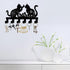 CREATCABIN Cat Metal Key Holder: Wall Mounted Iron Key Hanger with 6 Hooks, Black Rack Organizer for Entryway Decor
