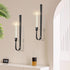 SHOHAYTO Set 2, Black Wall Candle Holder of Metal Wall Mount Candle Sconces Holder, Modern Wall Decoration for Living