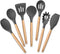 TeamFar Kitchen Utensils Set of 7, Silicone Cooking Tools with Wooden Handles for Baking, Mixing, Non-toxic