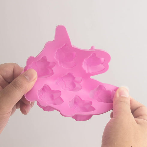 3 Pack Medium Size Unicorn Silicone Chocolate Mold with 7 Cavities for Making Gummy, Candy, Chocolate, Ice Cube, Jelly,