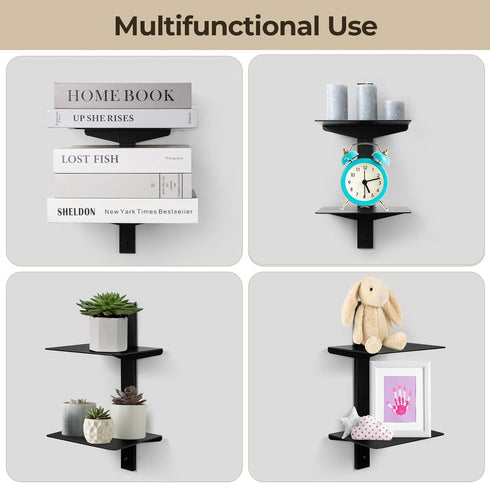 2 1 Pack Floating Book Shelves for Wall, Tier Invisible Floating Bookshelf, Vertical Spine Book Tower, Wall Mounted