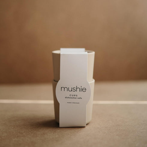 mushie Dinnerware Cups for Kids, Made in Denmark, Set of 2, Ivory