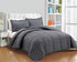 3-Piece Set 88 88 Inches Chezmoi Collection All Season Queen Comforter Gray, Soft Quilted Down Alernative Duvet Insert