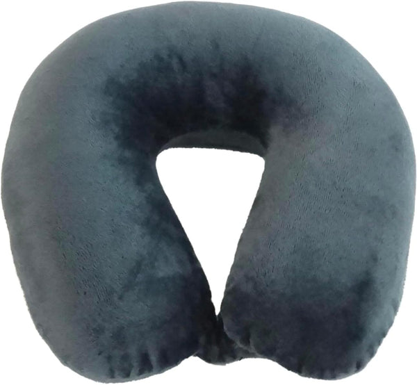 Wolf Essentials Adult Cozy Soft Microfiber Neck Pillow for Travel - Compact, Machine Washable Charcoal