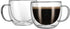 CNGLASS Double Wall Glass Cappuccino Mugs, 8.1oz, Clear Insulated Coffee Mug with Handle, Set of 2