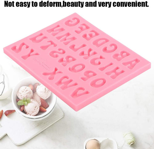 Alphabet Silicone Mold, 26 Uppercase Letters for Cookies Desserts Making Tool, Chocolate Fondant Polymer Clay