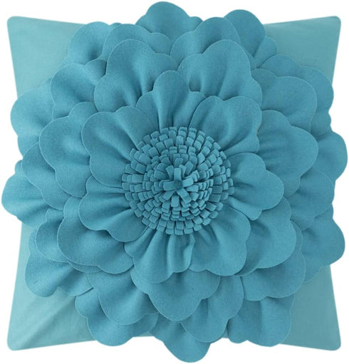 JWH Stereo Flower Throw Pillow Covers Decorative Floral Accent Pillow Case Handmade