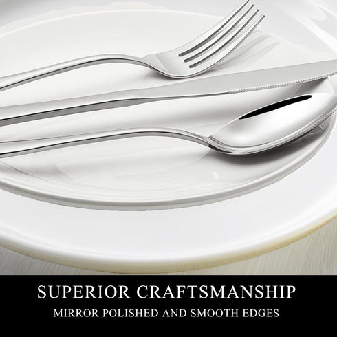 Dinner Forks Set of 6, Top Food Grade Stainless Steel Silverware Forks, 8 Inches, Mirror Finish & Dishwasher Safe