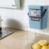 Small Trash Can with Lid, 5L Mini Kitchen Hanging Trash Can for Countertop Compost Bin, Odor Free (Blue)