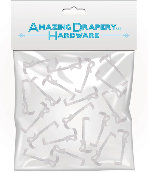 Amazing Drapery Hardware 2.5 Inch Clear Valance Clips, 20-Pack for Top Blind Brands & Window Shades