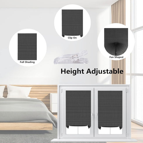 Window Blinds Cordless Blackout No Drill Cut to Size Clip On Stick On Temporary Blinds for Home
