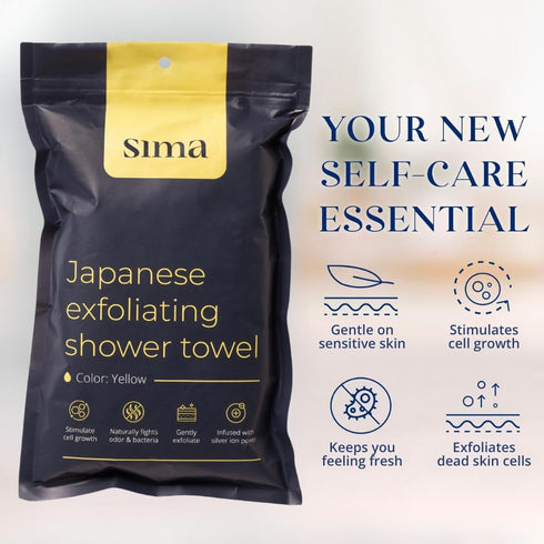 2 2 Pack) Exfoliating Washcloth Face & Body Scrub Towel - Japanese Exfoliating Towel with Hexagon Fibers, Body Scrubber