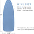 Tabletop Ironing Board Cover and Pad, 12.5 x 32 Inch Heavy Duty Silicone Coated, Elastic Edge, Blue