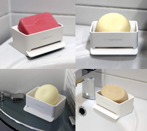 Soap Mate Slanted Soap Dish: Self-draining & Fast Drying Natural Soap Saver for Bathroom, Shower, Kitchen Sink
