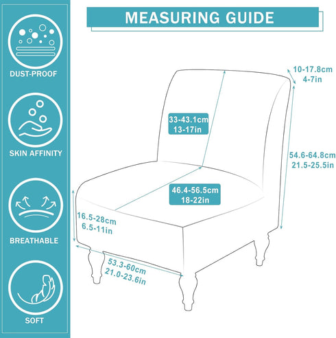 Armless Iauddy Accent Slipper Chair Cover Slipcover,Stretch Spandex Removable Non-Slip Silp Cover for Accent Chair