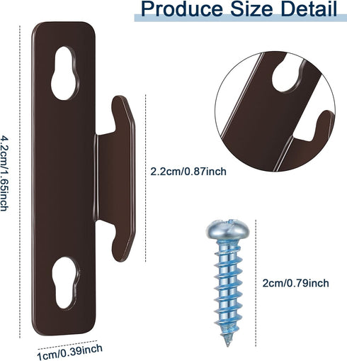 Sratte Curtain Rod Bracket Curtain Rod Single Bracket Curtain Hardware Brackets Spreader Wall Bracket Hooks with Screws Window Hardware Rod Holders for Kitchen Accessories Supply(Coffee, 10 Pcs)
