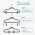 Grey Velvet Clips for Velvet Hangers - 20 PCS Non Slip Clips for Slim Velvet Hangers, Clothes-pins for Grey Hangers