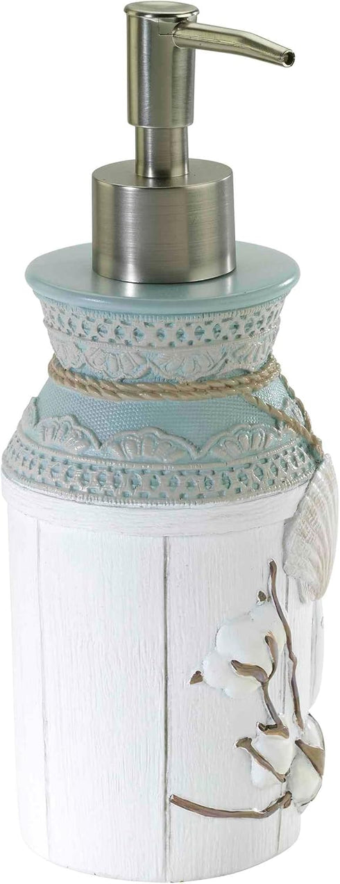 Avanti Linens Lotion Pump/Soap Dispenser - Farmhouse Chic Bathroom Decor Countertop Accessories (Farmhouse Shell