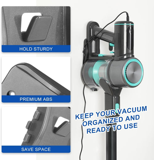 LANMU Wall Mount Holder for Wyze Cordless Vacuum, Hanger Hook with Charging Cable Management Clip